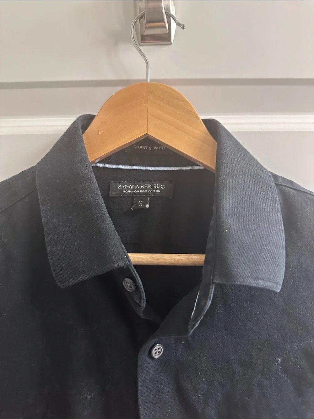 Banana Republic Black Long-Sleeve Dress Shirt